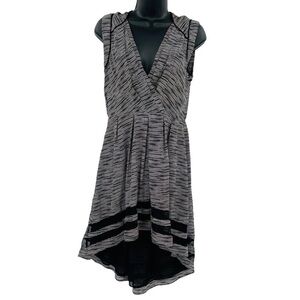 Aryn K‎ sleeveless fit & flare dress back cutout hi low deep v neck size M